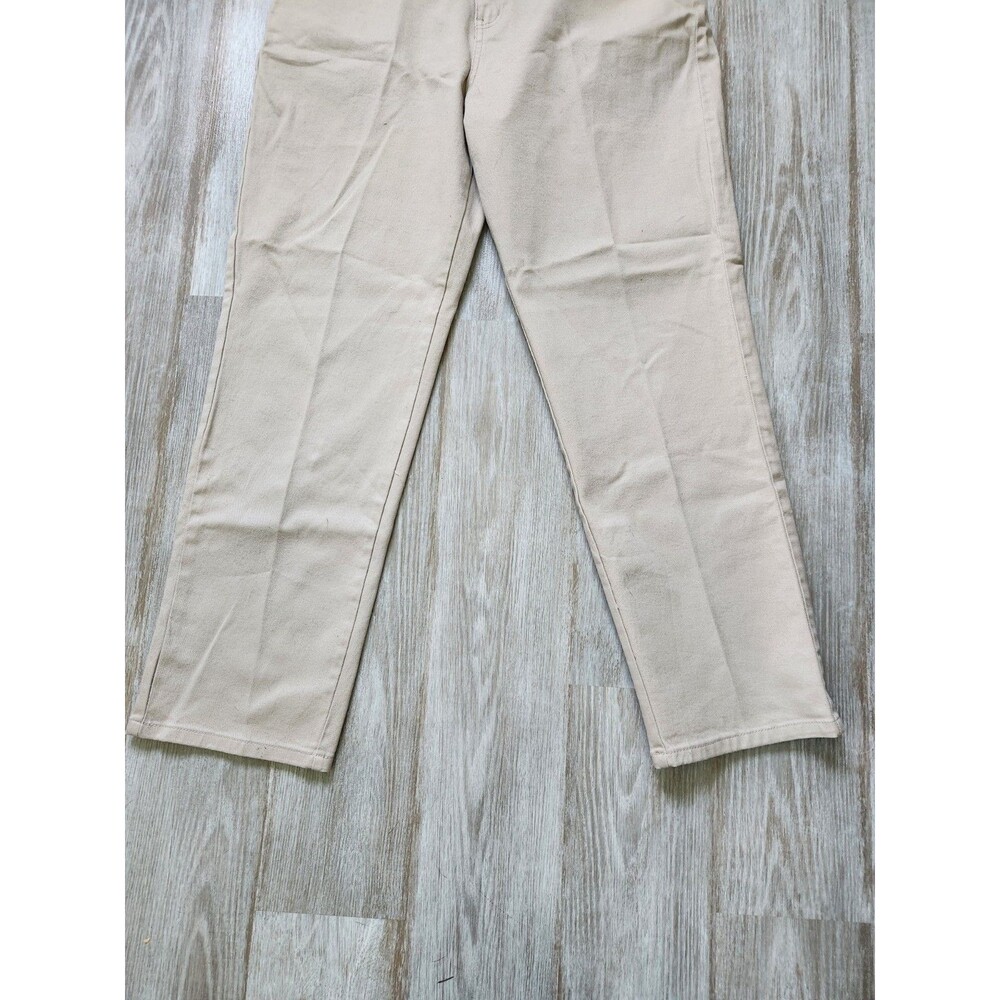 NWT Sonoma Stretch Pants Womens 16 Khaki High Waist Straight Leg Denim 5 Pocket - Picture 3 of 9
